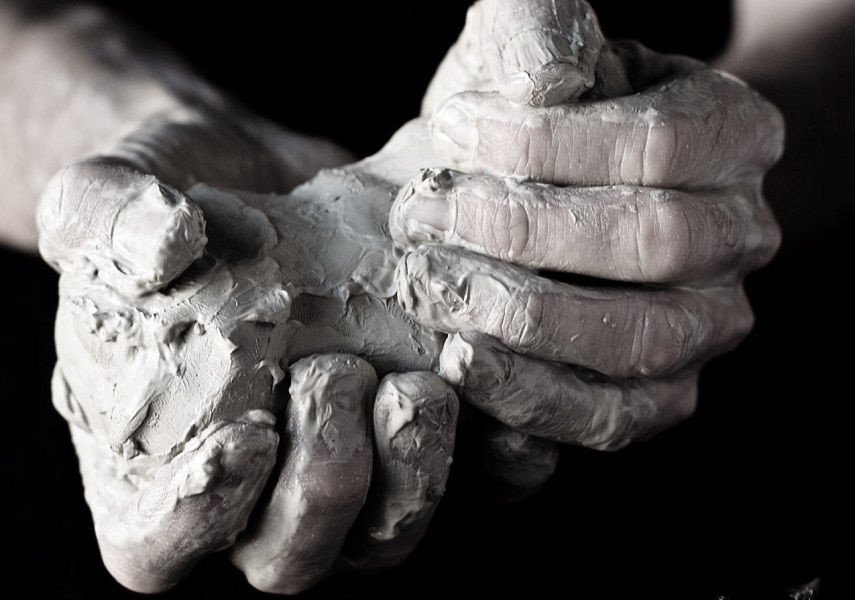 Architectural detail at twilight