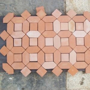 Picket and Square Natural Clay Tiles – 4x4 Inch