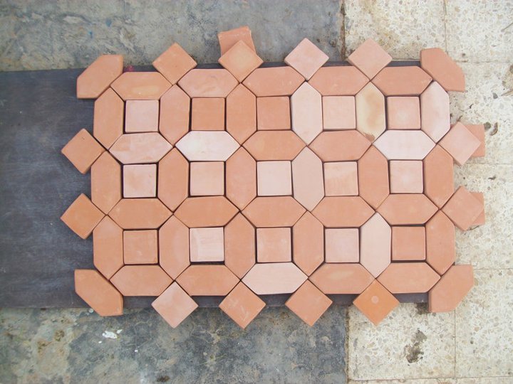 Picket and Square Natural Clay Tiles – 4x4 Inch
